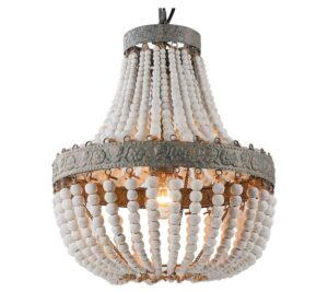 top quality white wood bead chandelier amazon